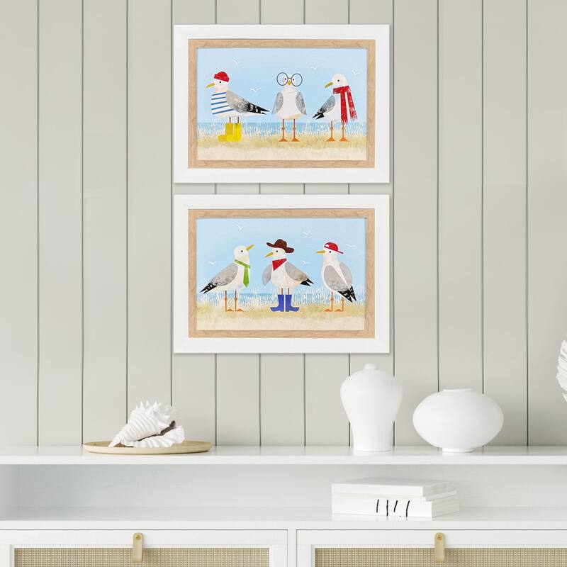 Paragon Sassy Seagull Framed Art - Set of 2 - 2-piece Set