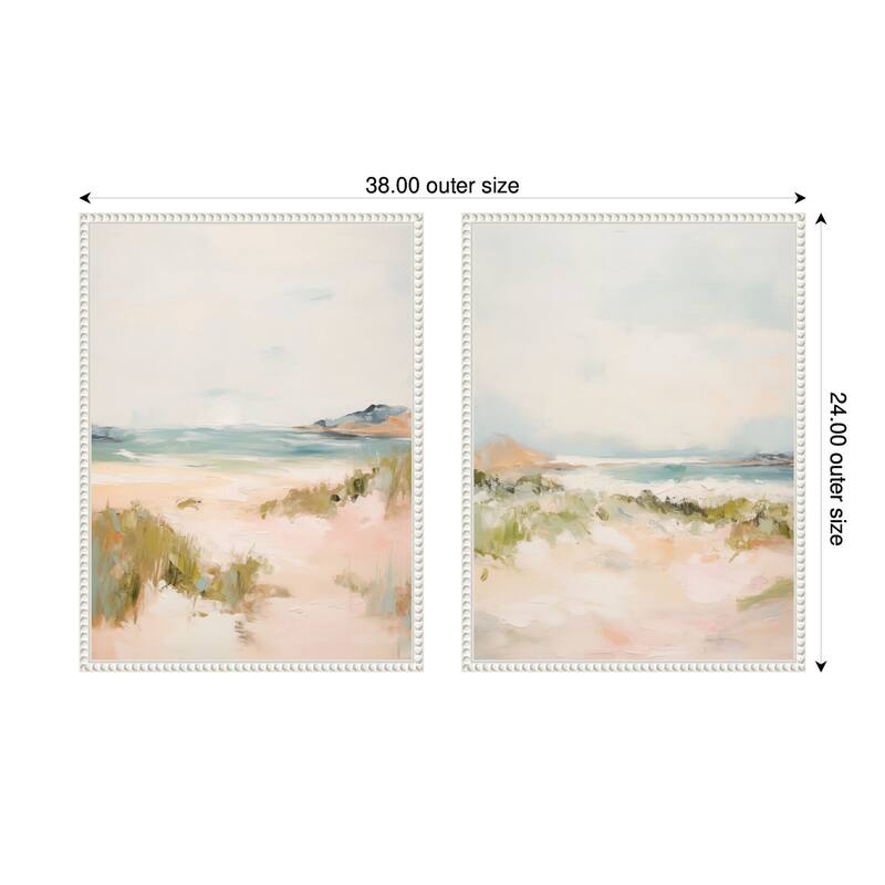 Kate and Laurel White Tranquil Landscape 2 Piece Framed Canvas Wall Art Set by Amy Lighthall