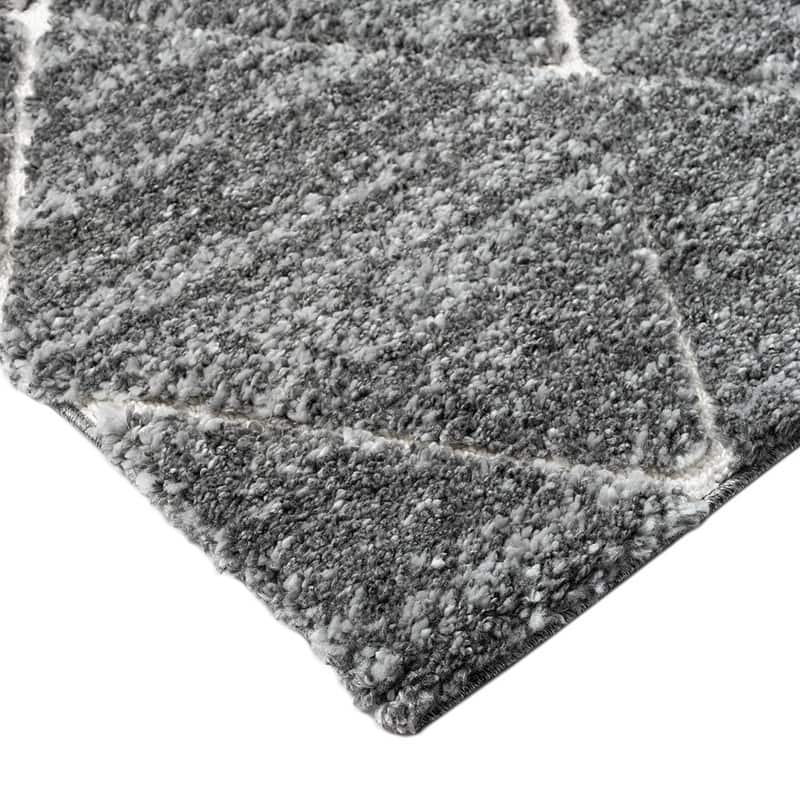 Talas Trellis Area Rug in Grey and Cream - 5'x 7'