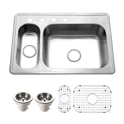 Houzer LHD-3322-C Legend 33" Drop In Double Basin Stainless Steel - Stainless Steel