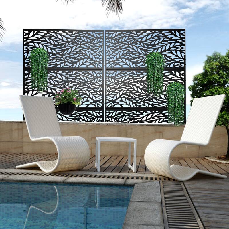 Privacy Screen Free Standing Stream Leaf
