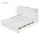 preview thumbnail 3 of 11, Full Size Pulley Structure Design Murphy Bed Wall Platform Bed, White