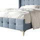 preview thumbnail 8 of 23, CraftPorch Luxurious Square Button-Tufted Wingback Velvet Upholstered Bed