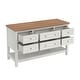preview thumbnail 10 of 13, Walker Edison Modern Free-Standing Kitchen Island with 6 Drawers, White