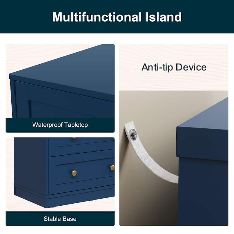 Set of 2 Modern Nightstands with 3 Drawers