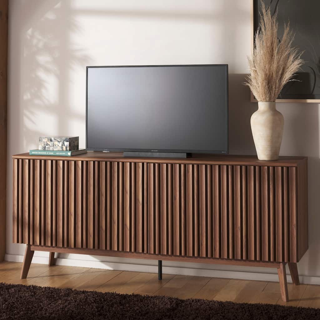 SAFAVIEH Helena 4-Door 4-Shelf Large Entertainment Media Stand for TVs up to 80" - 75"W x 18"D x 32"H