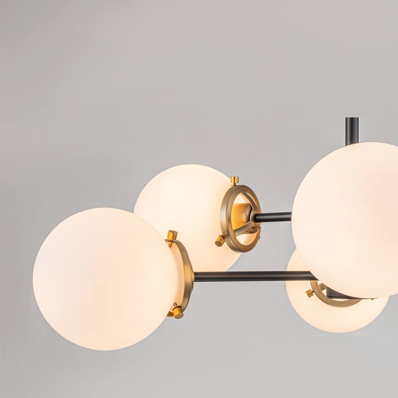 6-Light Modern Linear Sputnik Chandelier Cluster Globe Glass Kitchen Island Light