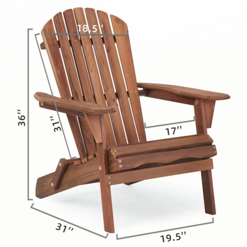 2PCS Wooden Garden Outdoor Folding Adirondack Chair,Ergonomic Comfort