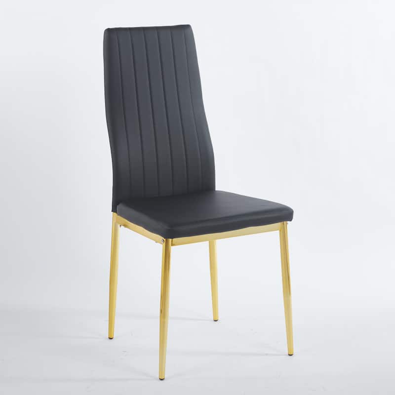 chair set of 4,GOLDEN COLOR LEG,BLACK SEAT