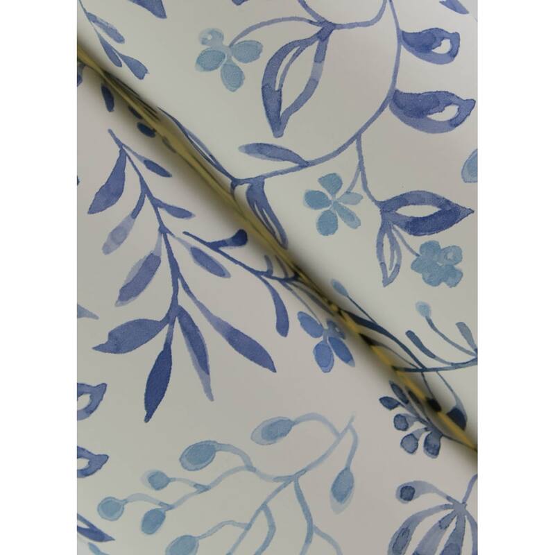 Chesapeake Tarragon Blue Dainty Meadow Wallpaper
