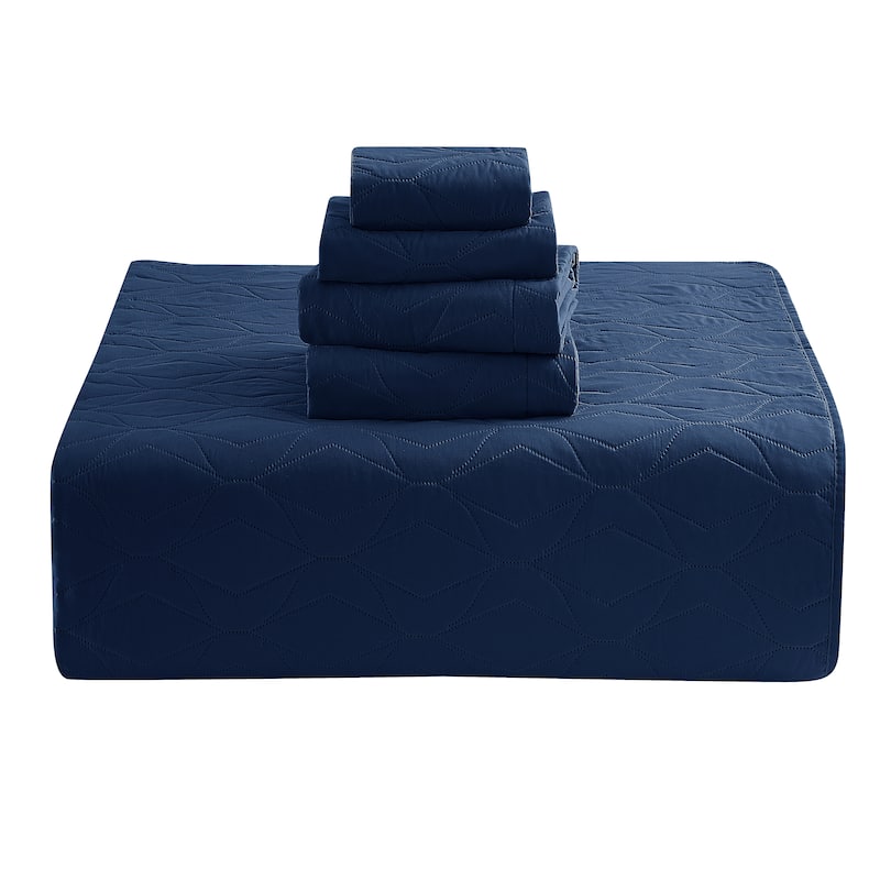 Clara Clark Bedspread Quilt Set - Ellipse Weave Pinsonic Lightweight Coverlet Set