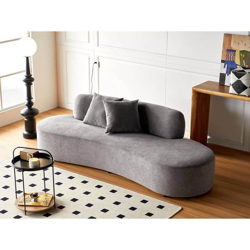 US Pride Furniture 90.2 inch Elegant Half Moon Design Curved Luxury 4-Seat Sofa with High-Density Foam Filled