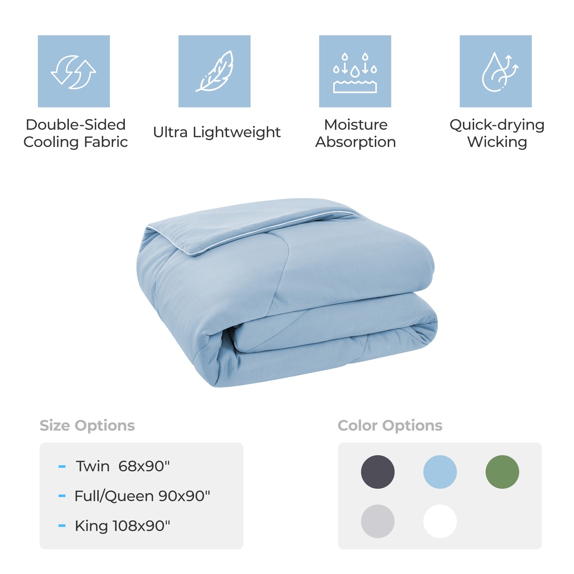 BedTreat Cooling Comforter Queen Size Cool Comforters For Hot Sleepers Cooling Blanket Breathable Comforter Summer Bedding White
