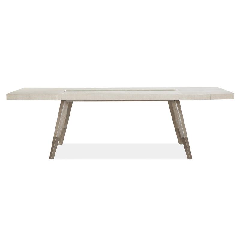 Magnussen Home Lenox Warm Silver And Acadia White Extendable Rectangular Dining Table - 44''W x 76''D x 30''H