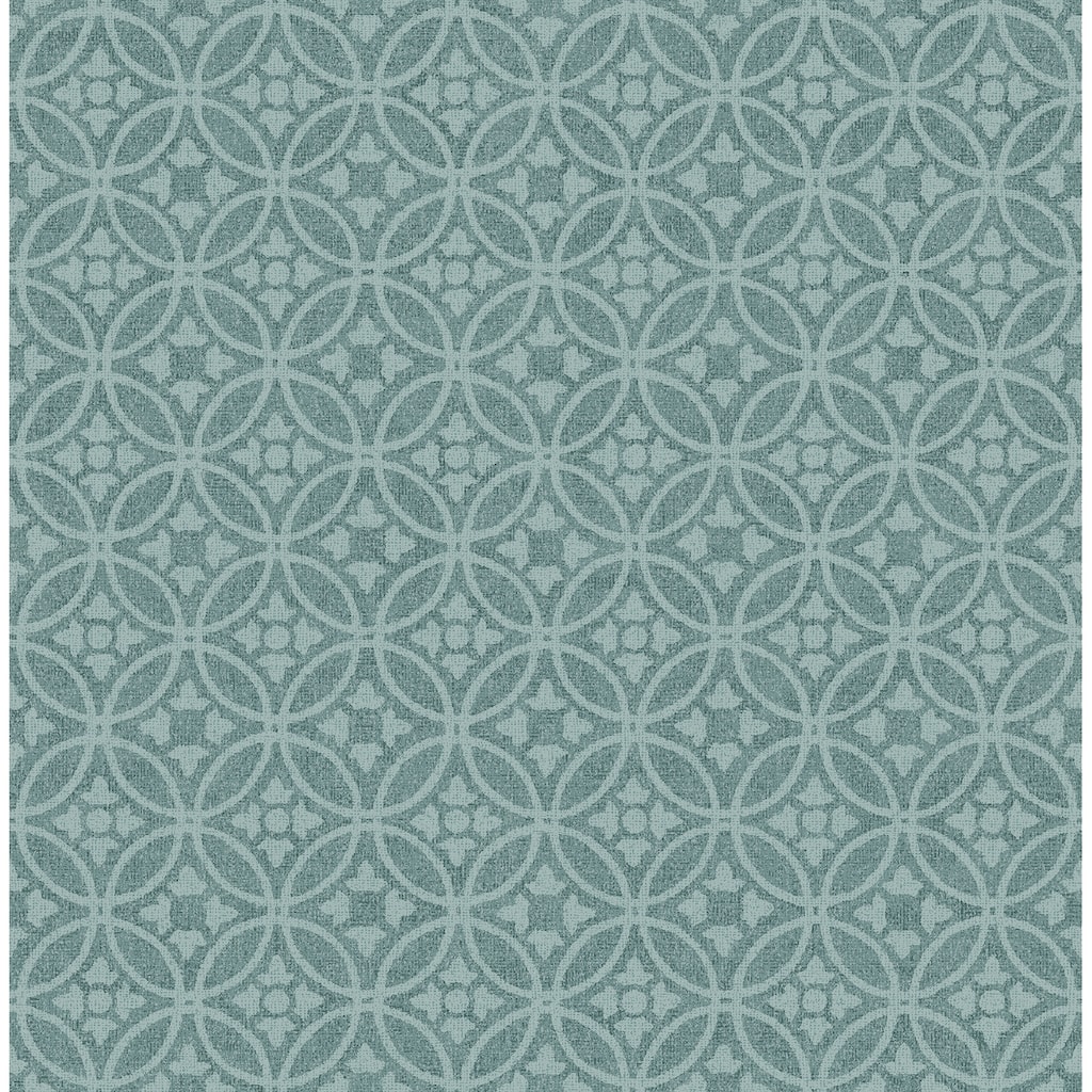 A-Street Prints Larsson Teal Ogee Wallpaper