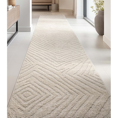 Custom Size Runner Harlow Relajo Modern Solid Striped Soft Stair Rug