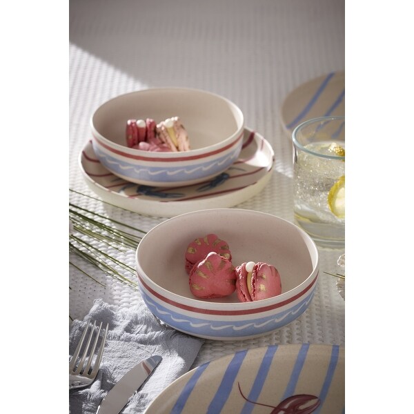 Oneida Wharfside 12-Piece Melamine/Bamboo Dinnerware Set for 4