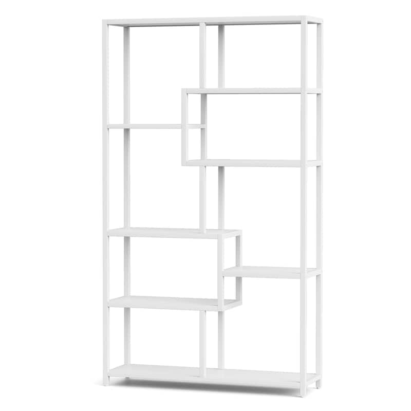 5 Tier Etagere Bookcase Bookshelf with 8-Open Shelves for Living Room