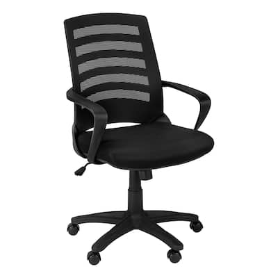 Ergonomic Black Mesh Office Chair with Ladder-Back Design, Adjustable Height, Padded Seat and Casters