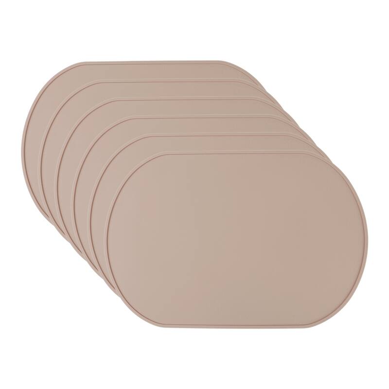 6 Pack Silicone Placemats for Kitchen Dining Table Decor Heat Resistant Table Placemats Wipeable Table Mat - 15*10in