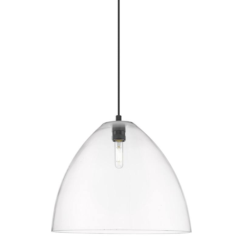 Innovations Lighting 434-1P-15-16 Crown Point Pendant Dome Crown Point - Matte Black / Clear