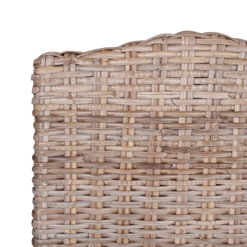 Duvall Grey Washed Rattan Cushioned Stool by East at Main