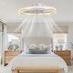 preview thumbnail 15 of 20, 19" RGB Flush Mount Ceiling Fan with Remote, Bladeless Crystal Design, 6-Speed DC Motor, Dimmable LED for Bedroom & Living Room