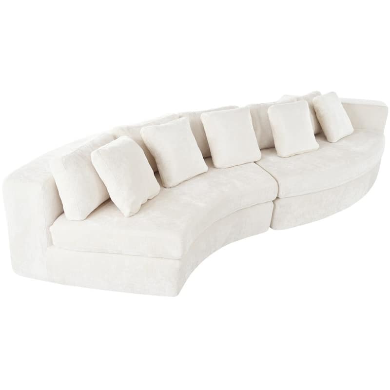 115.7" Modern Upholstered 2-piece Modular Sectional Sofa with 5 Pillows