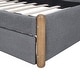 preview thumbnail 17 of 41, Upholstered Platform Bed with Twin Size Trundle Curved Wingback Bed