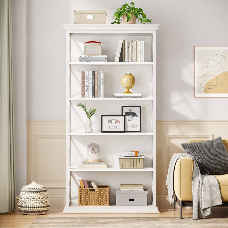 5-Tier Industrial Bookcase, 71 Inches Bookshelves and Bookcases