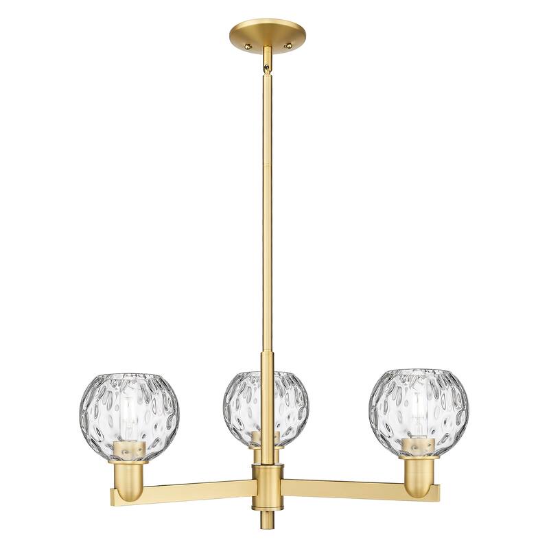 Innovations Lighting Endless Possibilities Arcadia - Athens Water Glass - 3 Light 28" Stem Hung Chandelier - Satin Gold