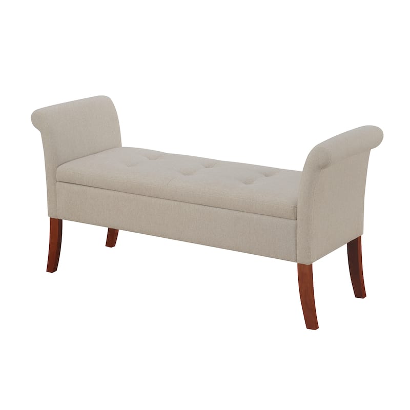 Convenience Concepts Designs4Comfort Garbo Entryway Storage Bench - Soft Beige Fabric