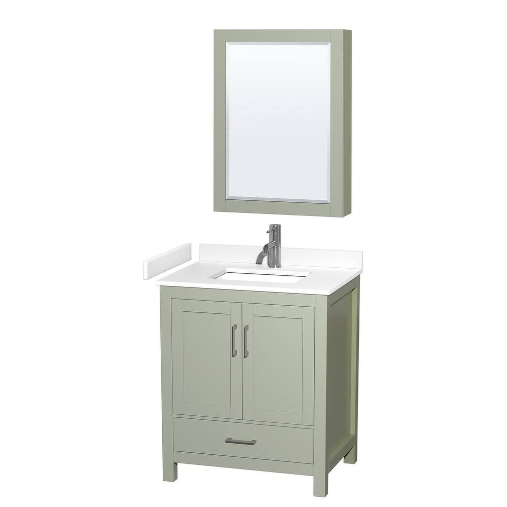 Wyndham Collection Sheffield 30" Single Bathroom Vanity, Carrara