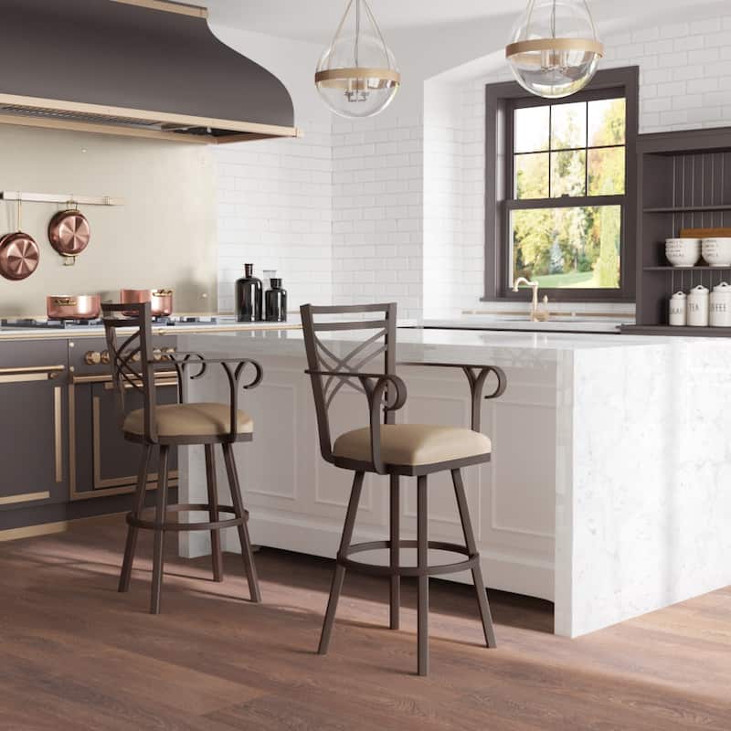 Tempo Furniture Rebecca w/ Arms Swivel 26" Counterstool/30" Barstool by Furnish Theory