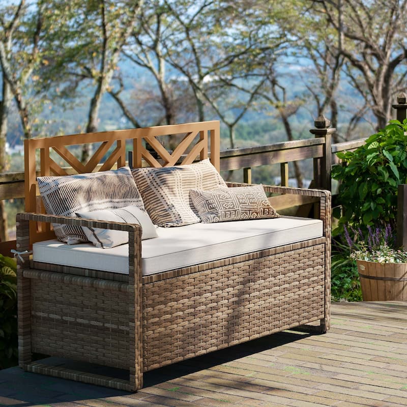 Moasis 70 Gallon Outdoor Storage Bench for Cushions Pool Storage and