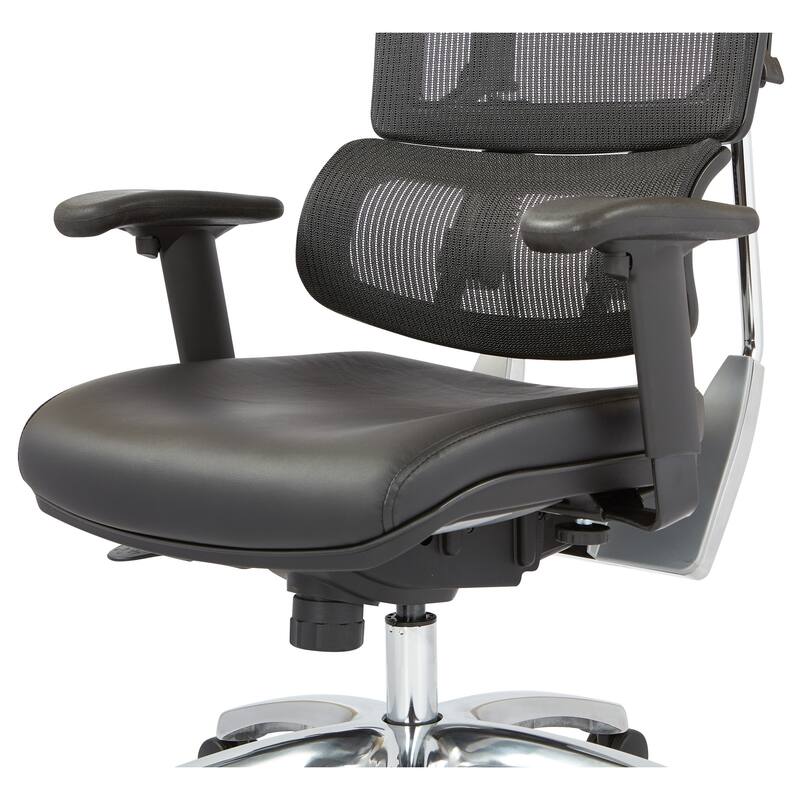 Black Mesh Back with Custom Fabric Seat and Chrome Base