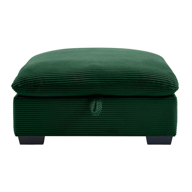 36.6"L Corduroy Fabric Storage Ottomans Footrest