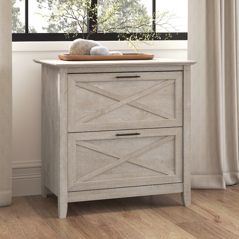 Key West 2 Drawer Lateral File Cabinet by Bush Furniture - Washed Gray