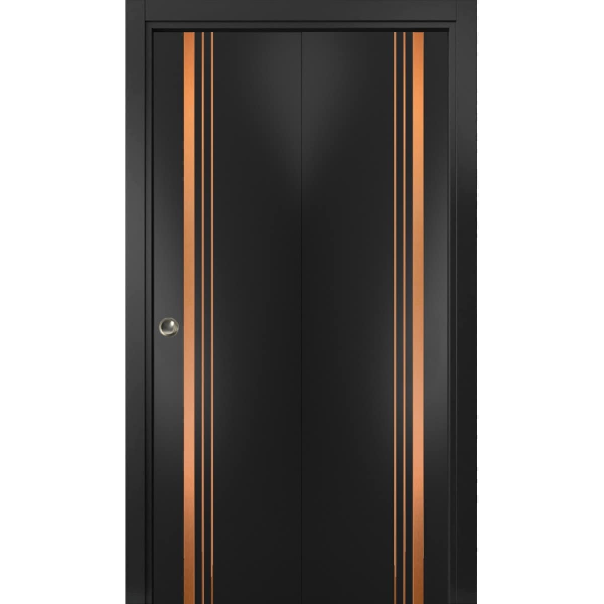 SartoDoors Planum 1010 | Closet Door Bi-fold Door | Solid Wood | Hardware Set | 36x80, Matte Black Bedroom Door Bathroom Door