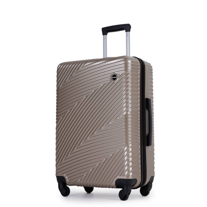 Merax 3 Piece ABS+PC Hardside Lightweight Luggage Sets with Two Hooks and Spinner Wheels, for Family Travel