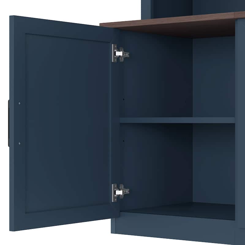 87.6" Wall Unit Entertainment Center Wood TV Stand with USB Charging, Media Console with Cabinets, Large Storage TV Cabinet