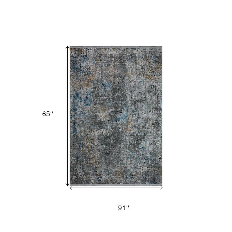 HomeRoots Abstract Contemporary Rectangle Area Rug - 5' X 8'