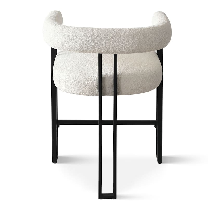 Boucle Upholstered Counter Stool with Arms(Set of 2)