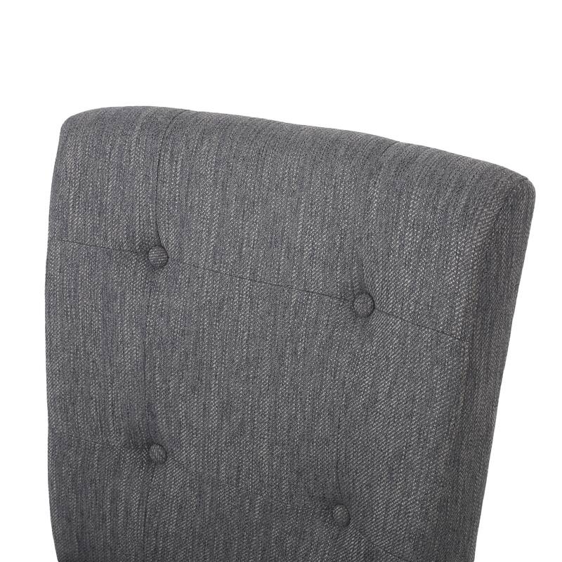 26 Inch Fabric Button Tufted Counter Stools, Set of 2