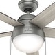 preview thumbnail 9 of 12, Hunter 46" Anslee Ceiling Fan with LED Light Kit and Pull Chain - Transitional, Contemporary