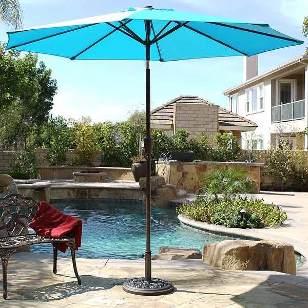 Belleze 9Ft Steel Patio Umbrella w Tilt Crank 8 Steel Rib