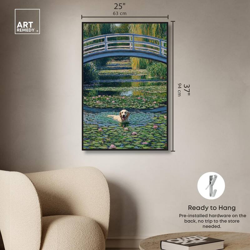 The Pond Under the Bridge Canvas by Art Remedy