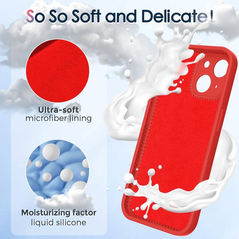 6.1 inch iPhone 14 Case, Liquid Silicone, Moisturizing Factor, Extreme Soft Slim Phone Case with Stand, Compatible with MagSafe