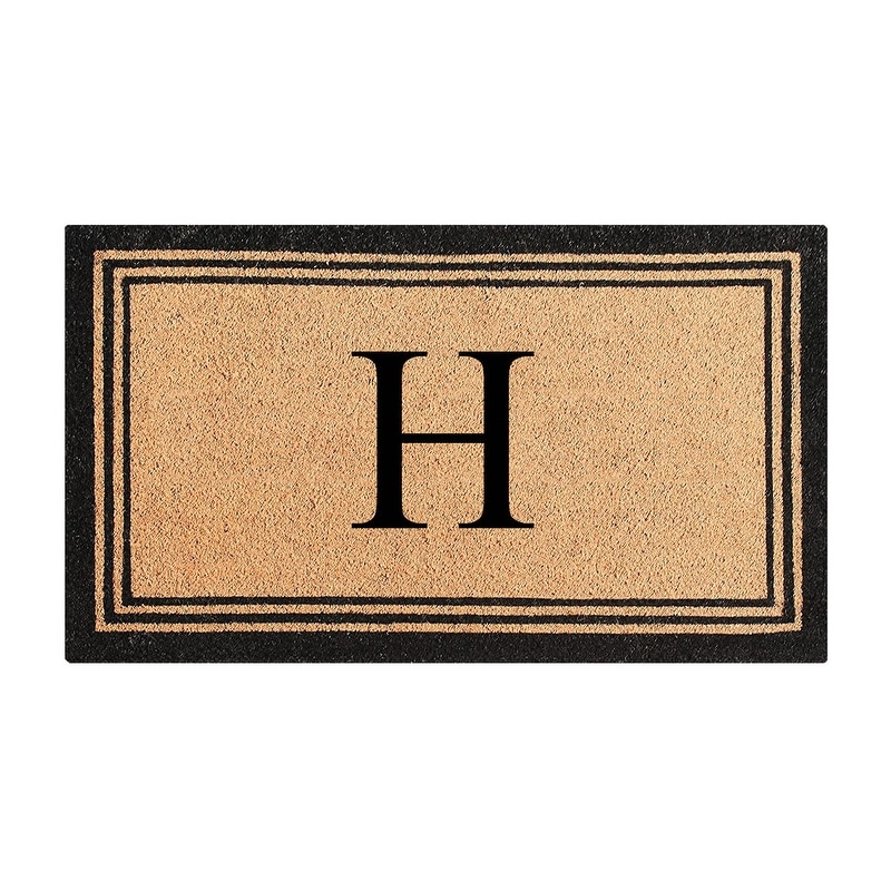 A1 Home Collections Natural Coir With Classic Border Heavy Duty PVC Backing Doormat