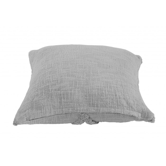 HomeRoots 20" X 20" Gray 100% Cotton Diamond Zippered Pillow